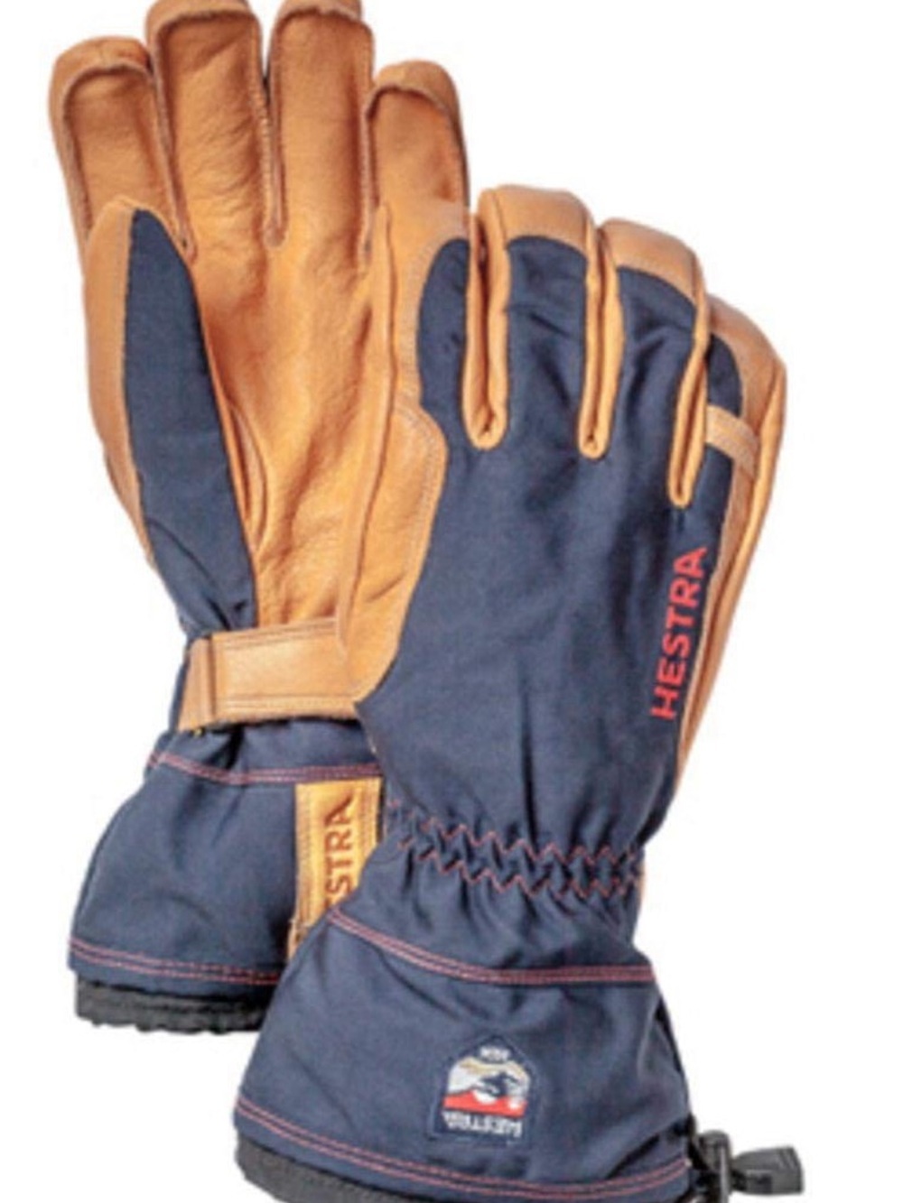 Hestra Men's Navy and Tan Leather Winter Gloves